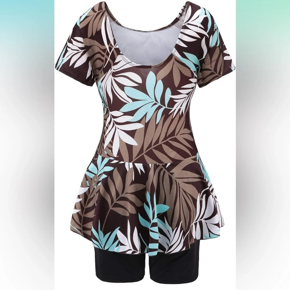 Knaspor One Piece Swim Dress Modest Swimsuit Size 14-16 - Picture 3 of 12